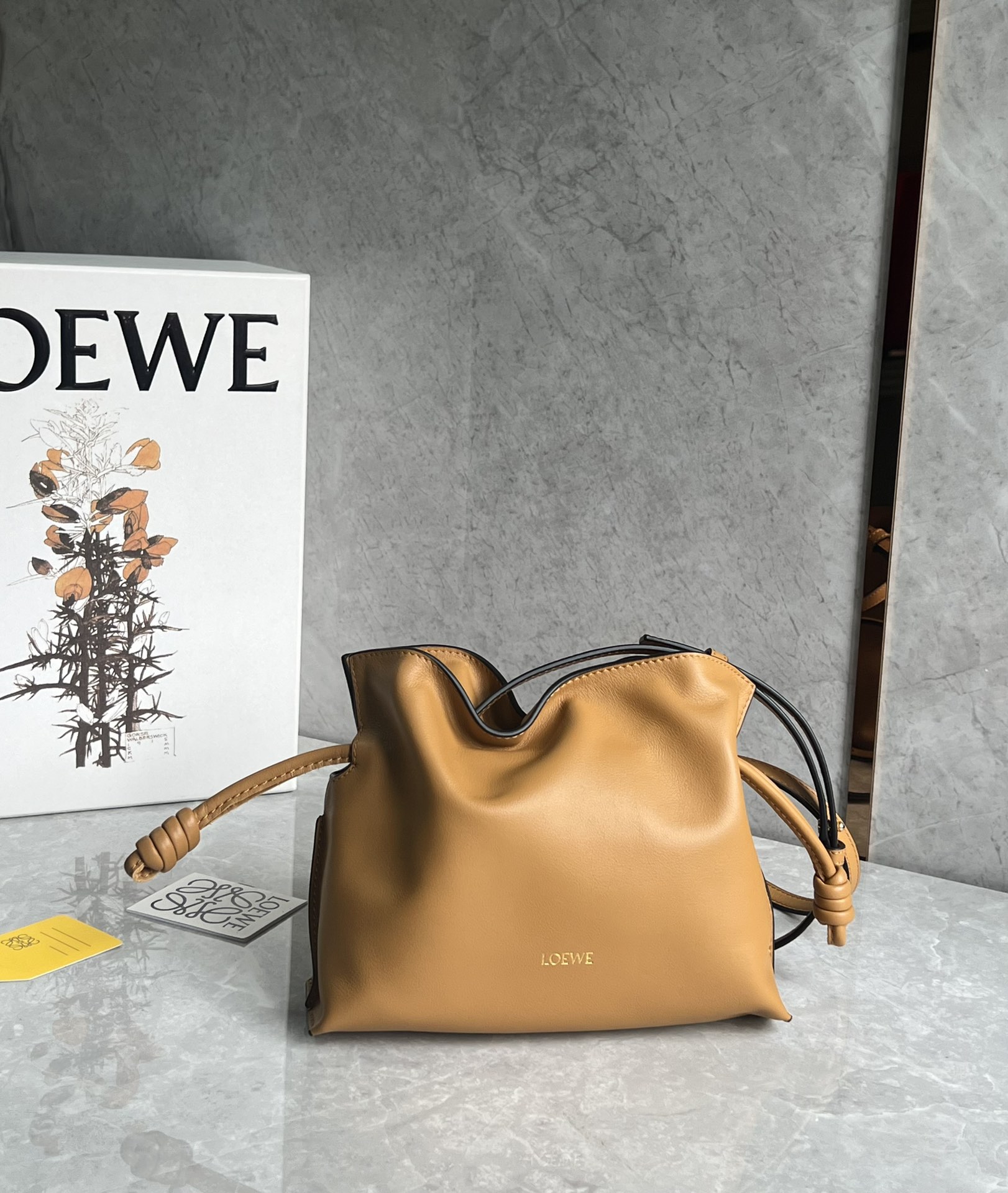 Loewe Mini Flamenco clutch in nappa calfskin Warm Desert